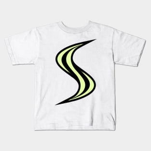 Smellville ‘S’ Logo Light Green with Black Outline Kids T-Shirt